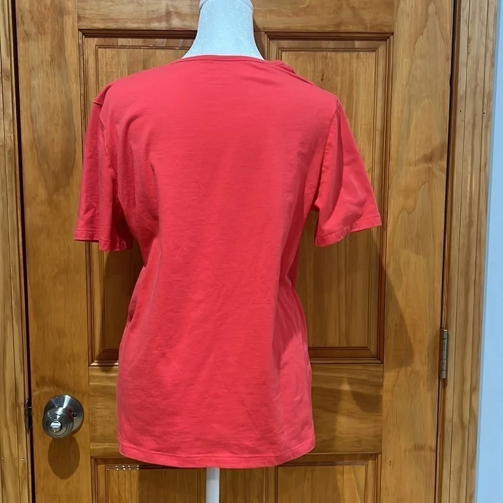Coral Bay Heart Shirt Women's Large Short Sleeve Crewneck Pink - Image 2