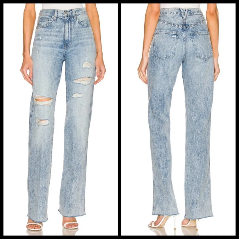 đź’•VERONICA BEARDđź’• Dylan Straight Leg Jeans Distressed Pebble Stone Blue 25 NWT - Image 7