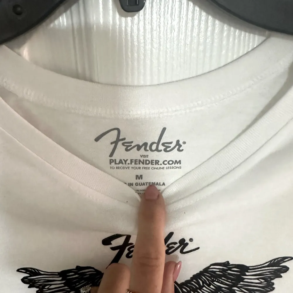 Fender Crop White Tee Black logo M Size M - Image 2