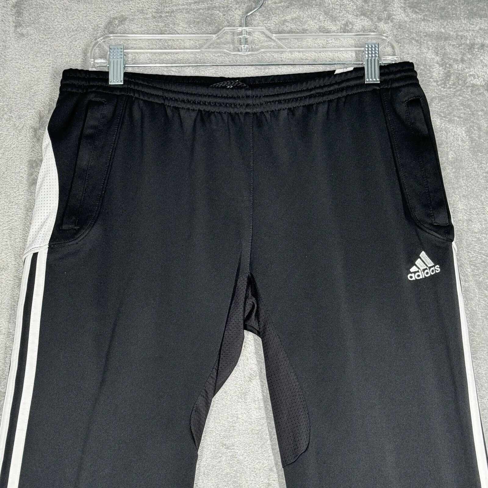 Adidas Pants Women Large Black Track Pants Lounge‎ Climacool Workout Athleisure - Image 4