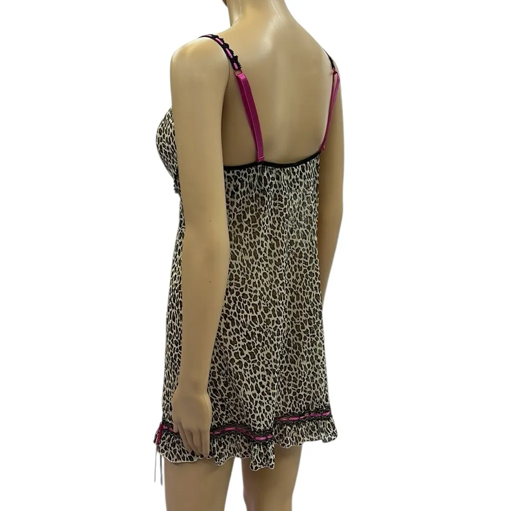 Vintage Y2K Rampage Semi Sheer Mesh Animal Print Cami Lingerie Top Womens 2X - Image 7