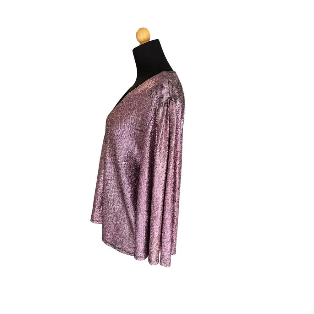 CARMELA PINK METALLIC GLITTER TOP BLOUSE - Image 7
