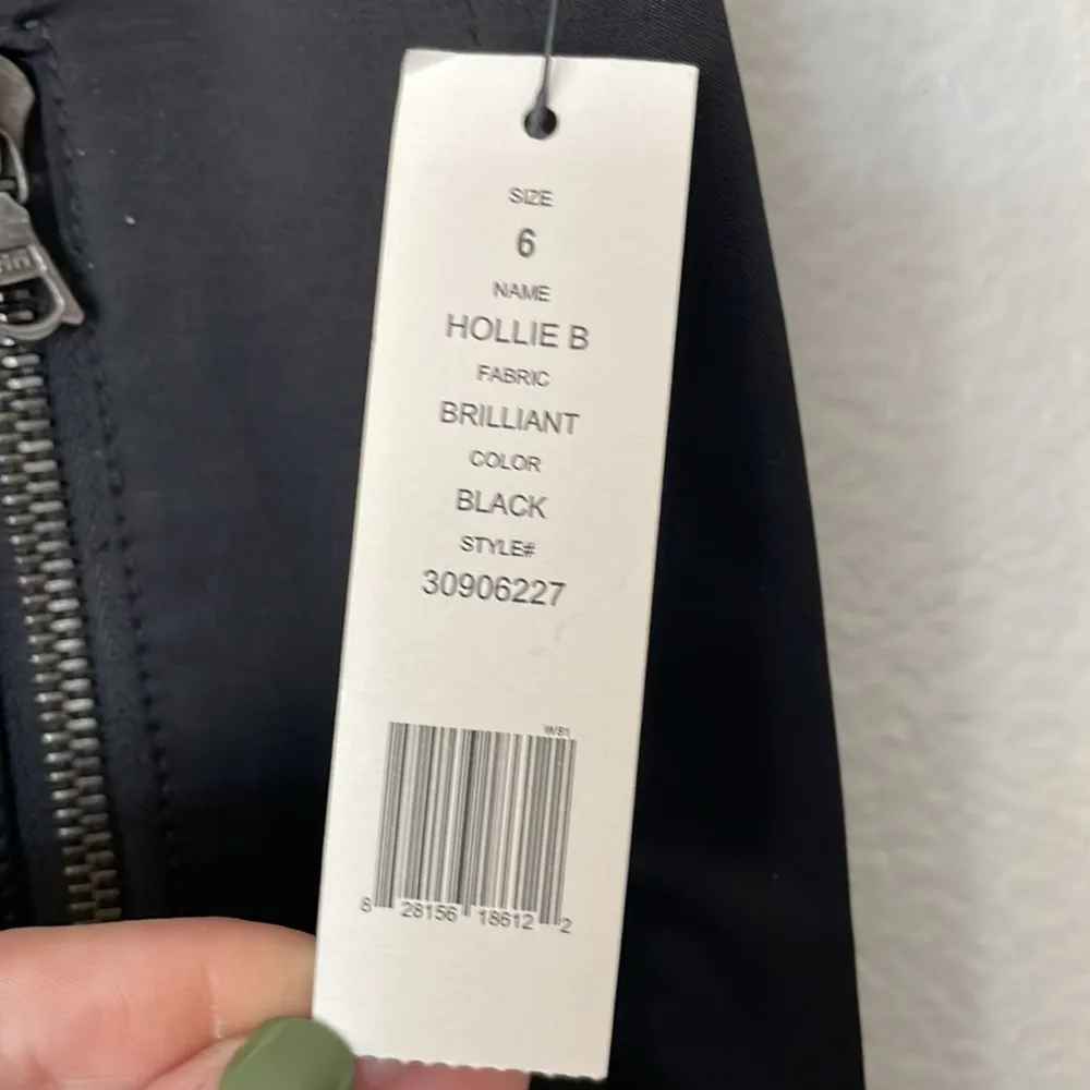 NWT Theory Hollie B Black Satin Like Effect Cargo Style Jogger Trousers Size 6 - Image 2