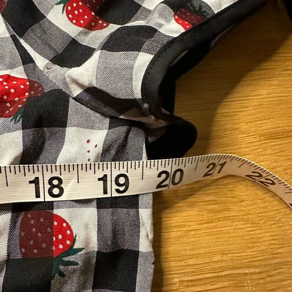 Unique Vintage NWT  cherry gingham blouse xl - Image 5