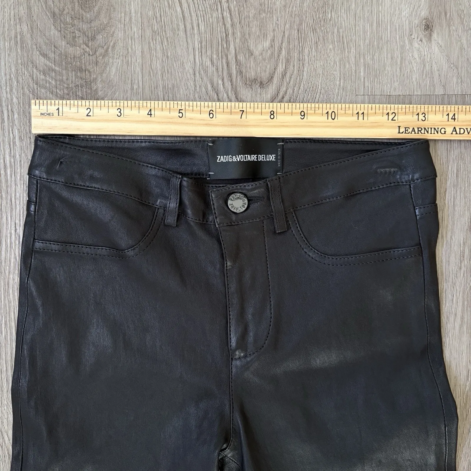 Zadig & Voltaire Women's Pharly Deluxe Lamb Leather Skinny Pant Emo Grunge 26x31 - Image 6