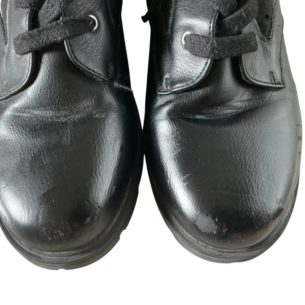 DKNY black with pink knit stars Stassi moto boots youth size 5 women’s size 7 - Image 9