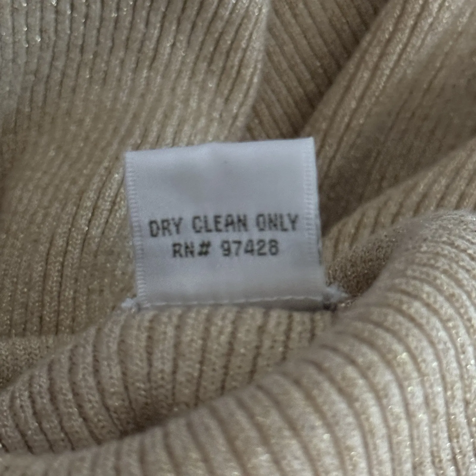 Garnet Hill Sweater‎ Women Large Tan Gold Shimmer Turtleneck Y2K Preppy Vintage - Image 7