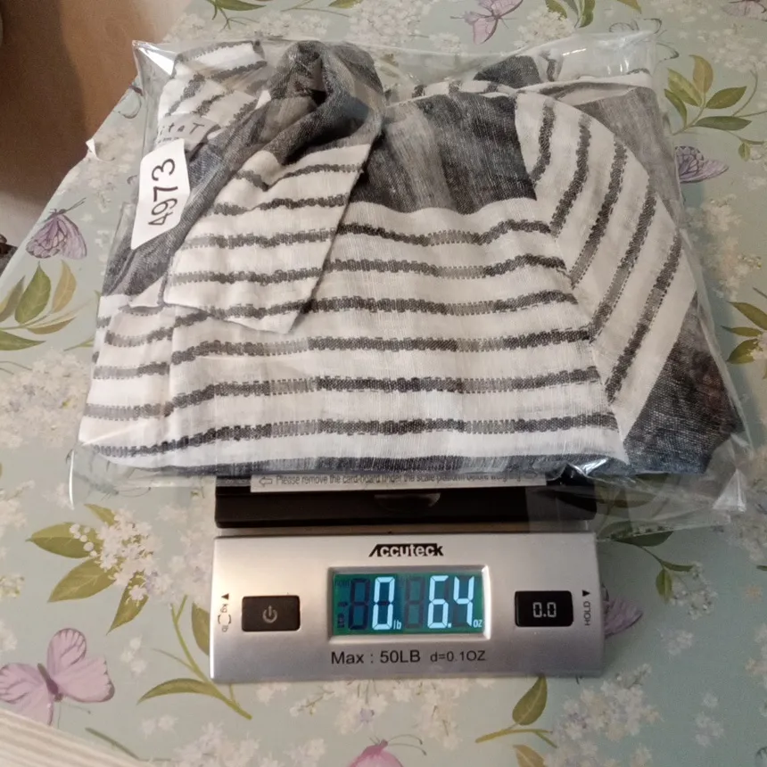 Habitat Black and White Striped Button Up Blouse Linen Vacation Size XS - Image 10