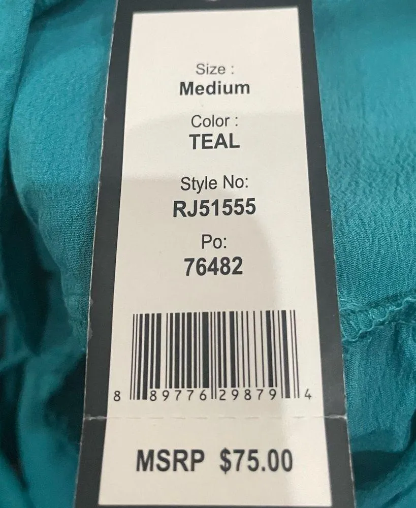 Romeo & Juliet Couture turquoise ruffled crop top with lace up back / M … - Image 14