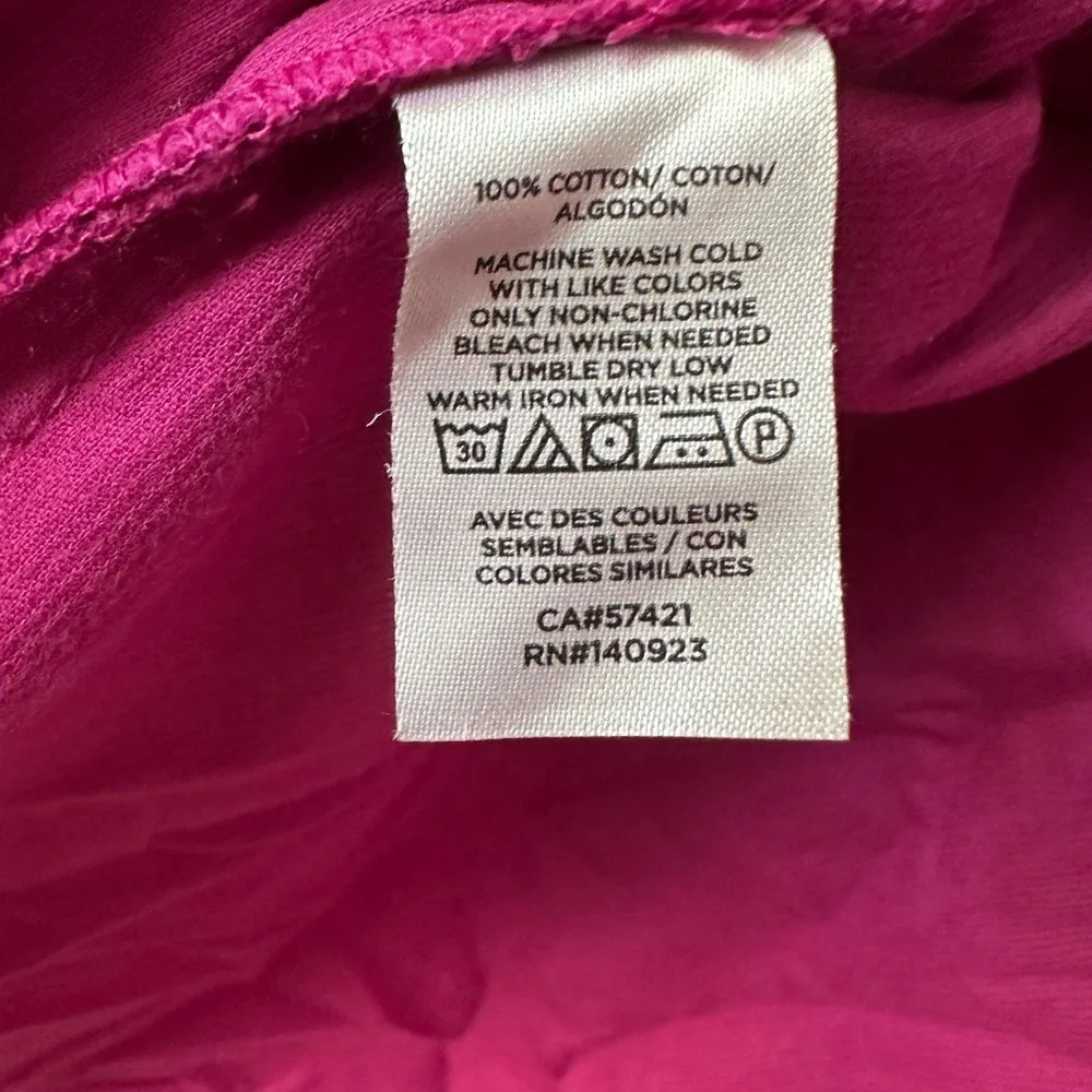 LOFT Women's Fuchsia Corduroy Button Down Shirt, Size XS 100% Cotton - Image 4