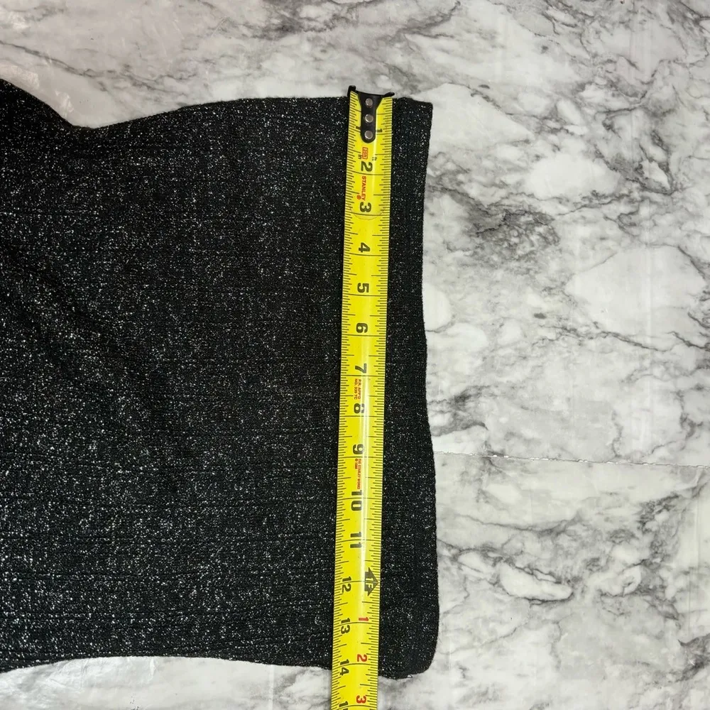 Free people knit tube top dress black metallic silver fit and flare mini small - Image 6