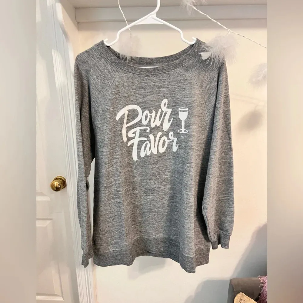 Wildfox POUR FAVOR Wine Glass Statement Sweatshirt - Image 2