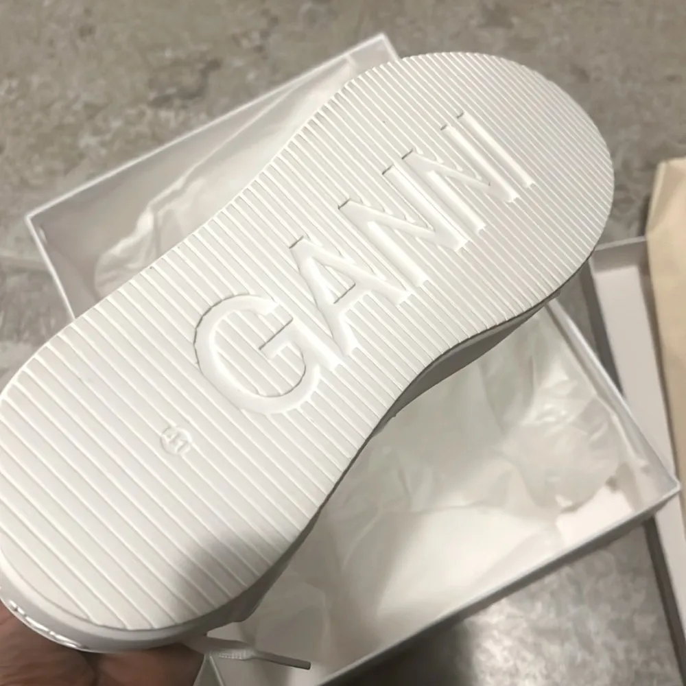 GANNI Sporty Mix High Top Sneakers in White, Size EU41 US 11 New in Box - Image 9