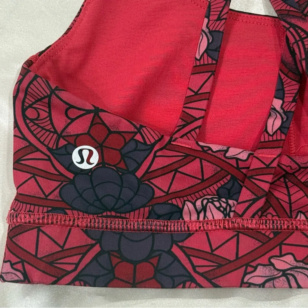 Lululemon Energy Bra Prisma Multi Guava Lava Boom Juice Pink Size 4 Racerback - Image 9