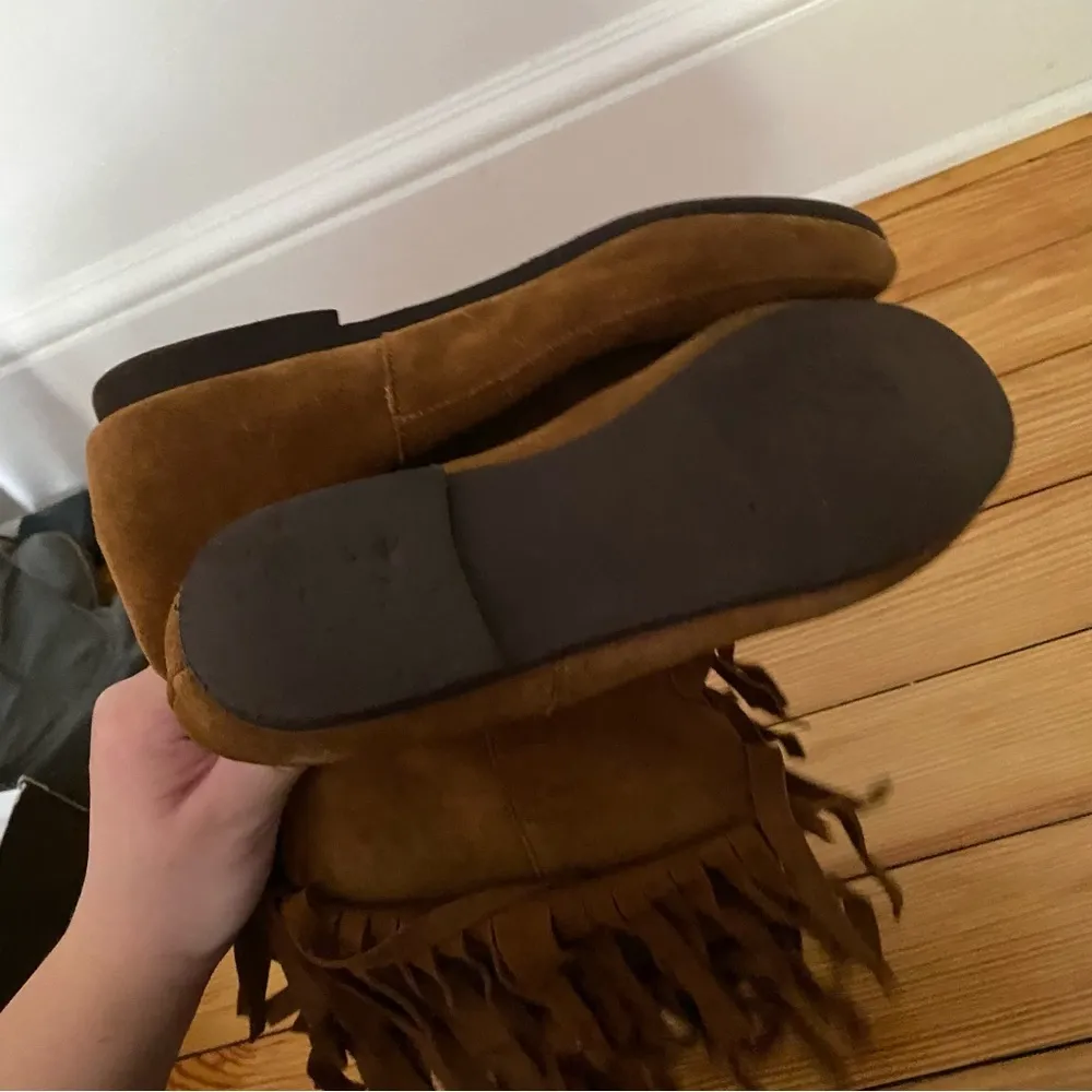 Brown Fringe Tribal Boots | size 7.5 - Image 5