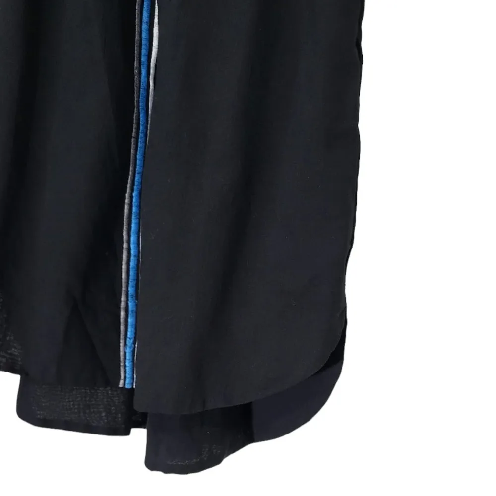 MISA Natalie Off The Shoulder Embroidered Mini Dress in Black/Blue/White - Image 8