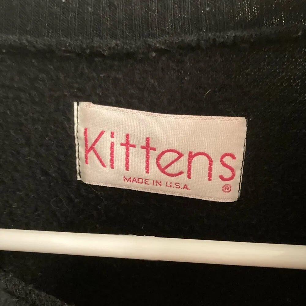 Vintage Navy Blue Mockneck Sweatshirt with Embroidered Cardinals - Image 4