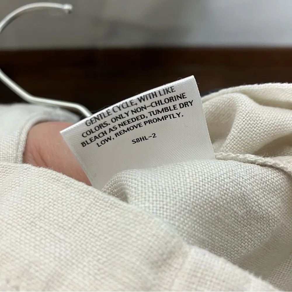 Eileen Fisher 100% Irish linen pants off white womens size medium‎ beach casual - Image 6