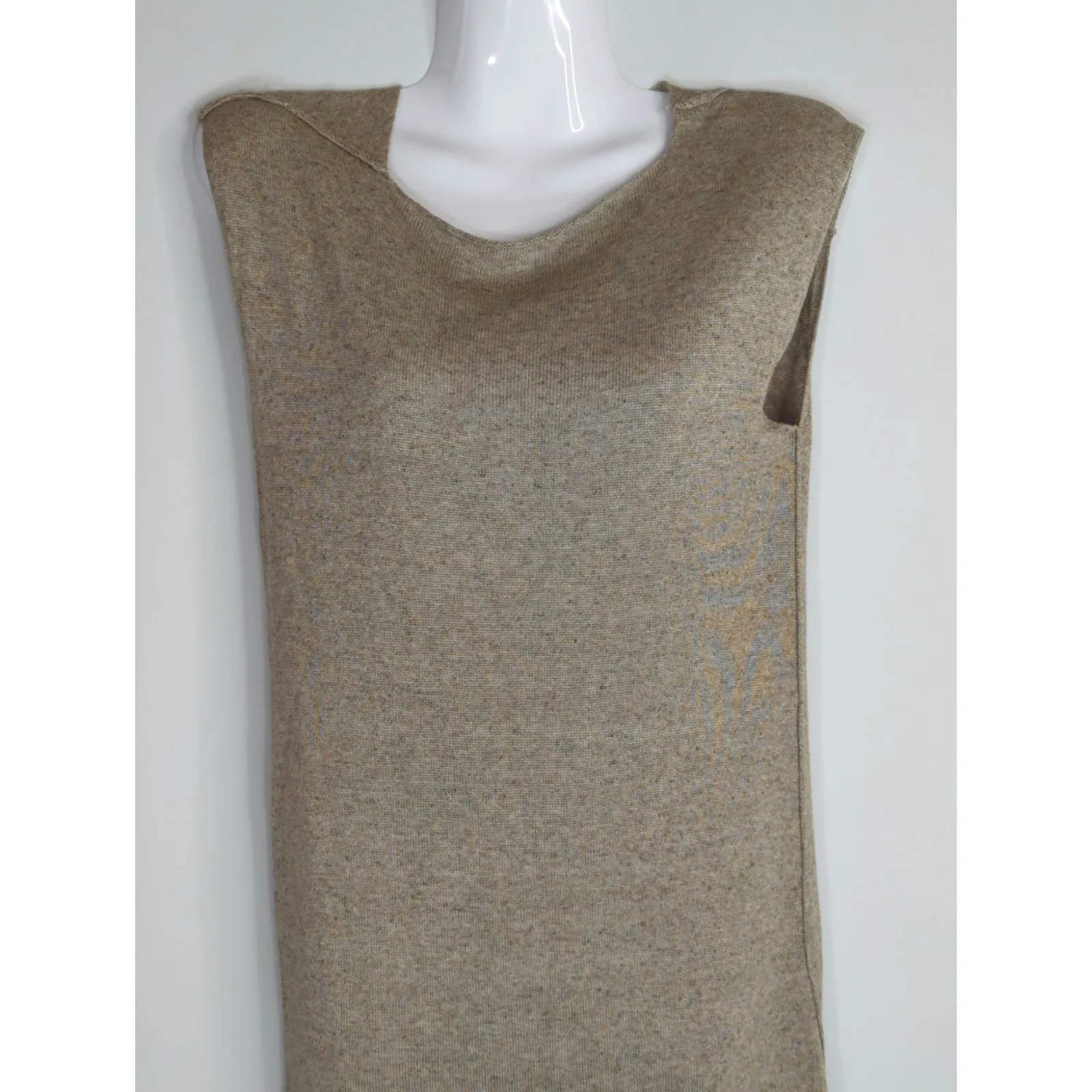 ZARA  Knit Tan Midi Sweater Maxi Dress Women's Small Minimalist‎ Modest Neutral - Image 2