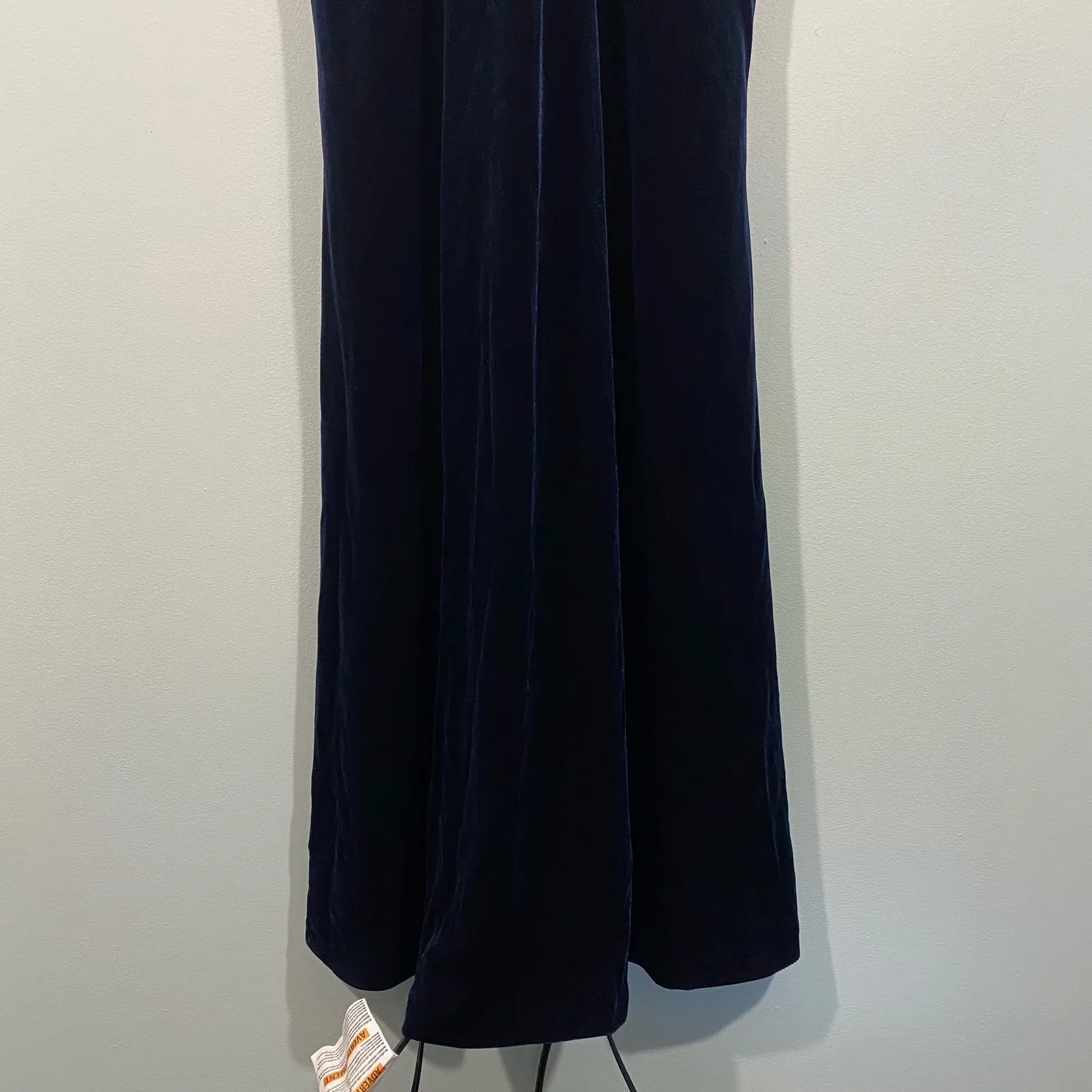 Eliza J Women's Navy Twist Neck Half Satin Half Velour Maxi Gown Dress Size 6 - Image 6