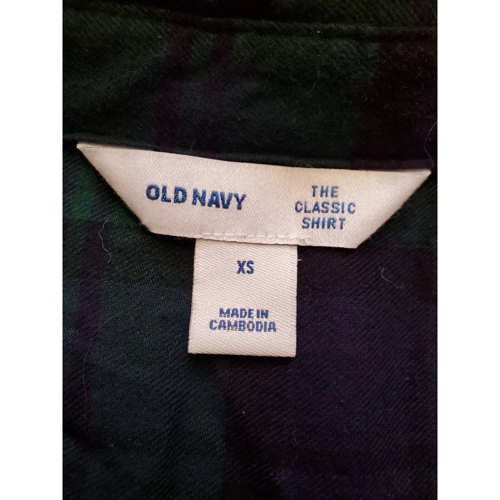 Old Navy Shirt Women XS Blue Green Plaid Flannel Button Down Top 100% Cotton - Image 4