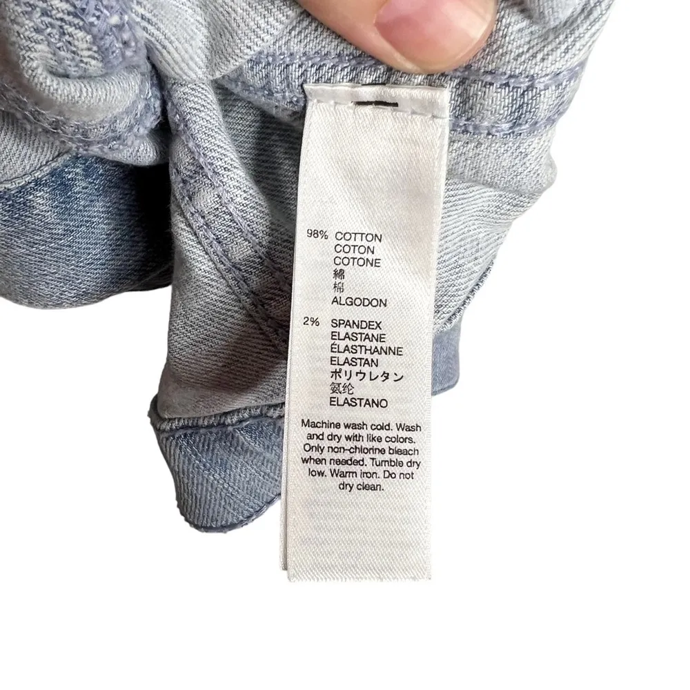 GAP Factory Light Acid Bleach Wash Denim Jean Vest Blue Size XS - Image 10