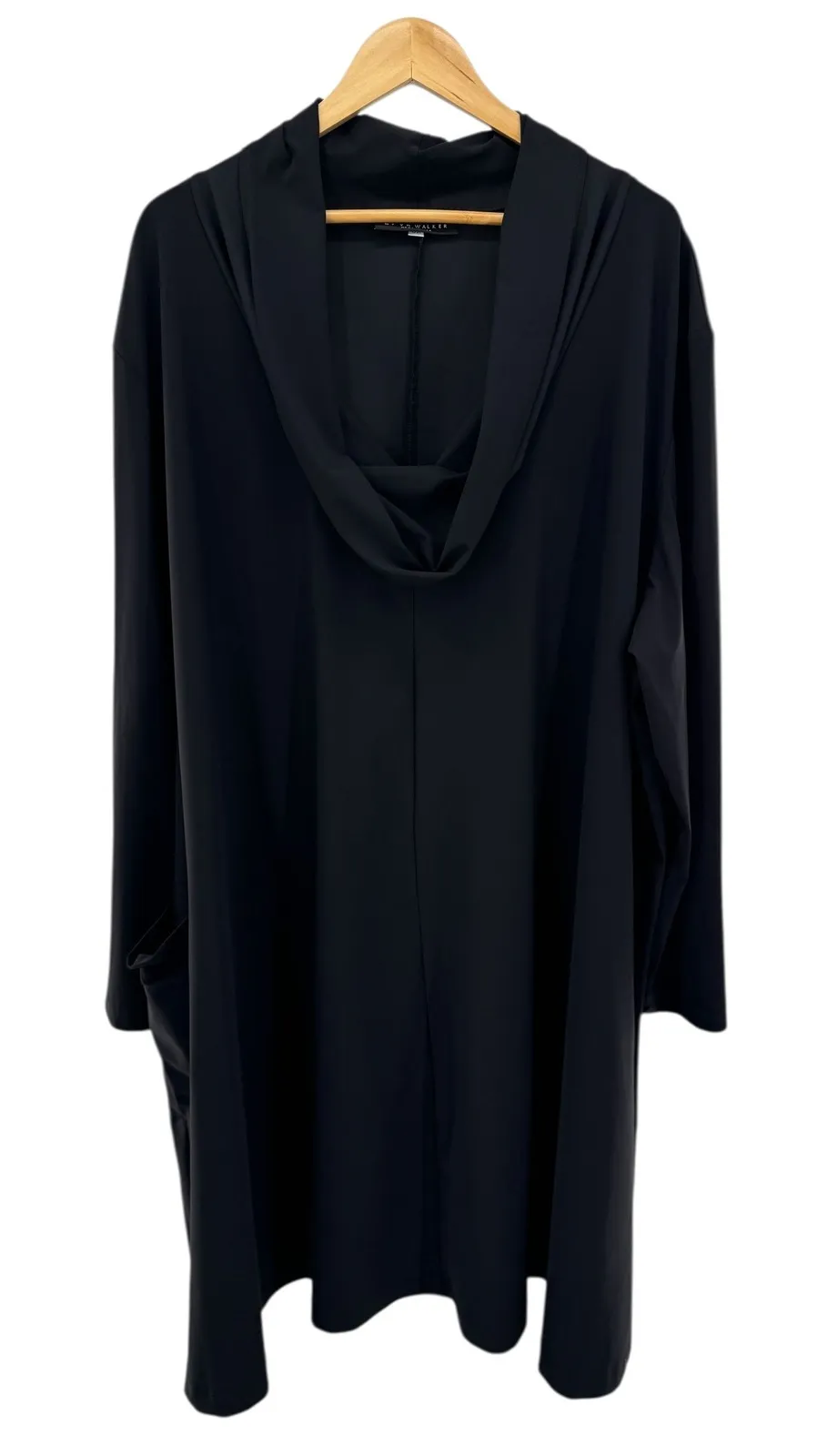 Bryn Walker Black Cowl Neck Long Sleeve Tunic Dress Plus Size 3X Italian Fabric - Image 1