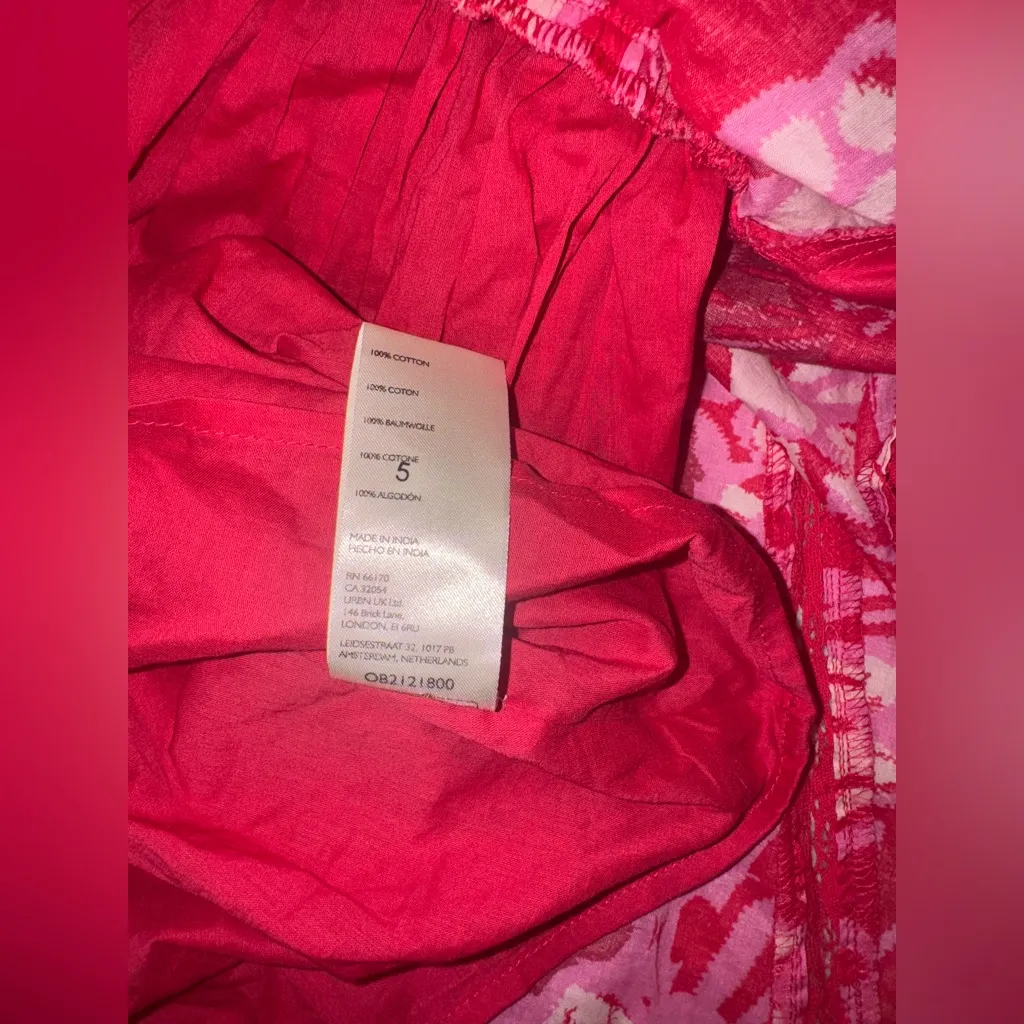 NEW FREE PEOPLE Printed Smocked Waist floral print Maxi Ruby combo Dress sz S - Image 6