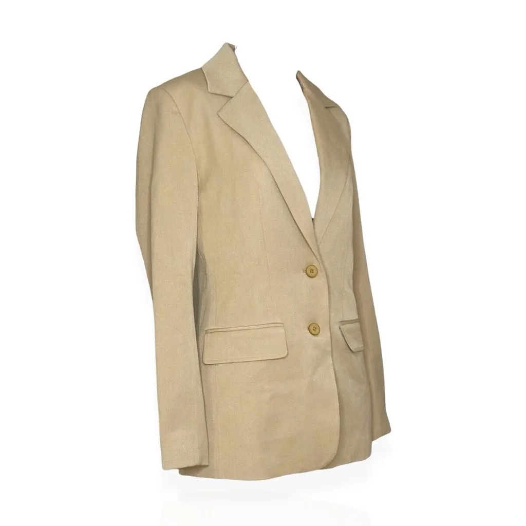 STAUD City Single-Breasted Blazer, Camel, XS - Image 8