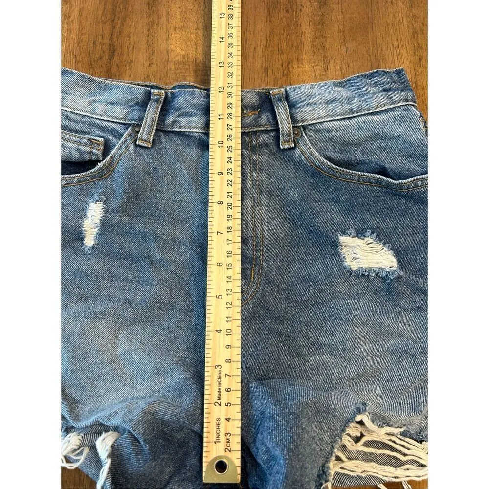 Nasty Gal Womens Blue Denim Cut Off Shorts Size 6 Distressed Cotton - Image 10