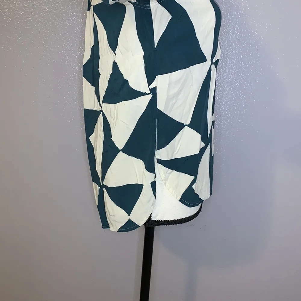 Loft Ann Taylor  petite button down shirt green white - Image 4