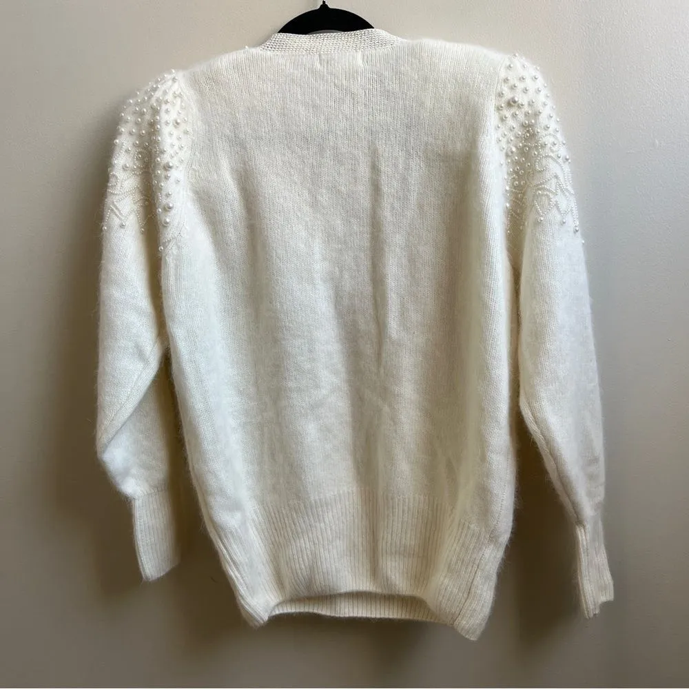 Vintage Gantos Beaded lambswool & Angora Sweater Y2K Size Small - Image 2