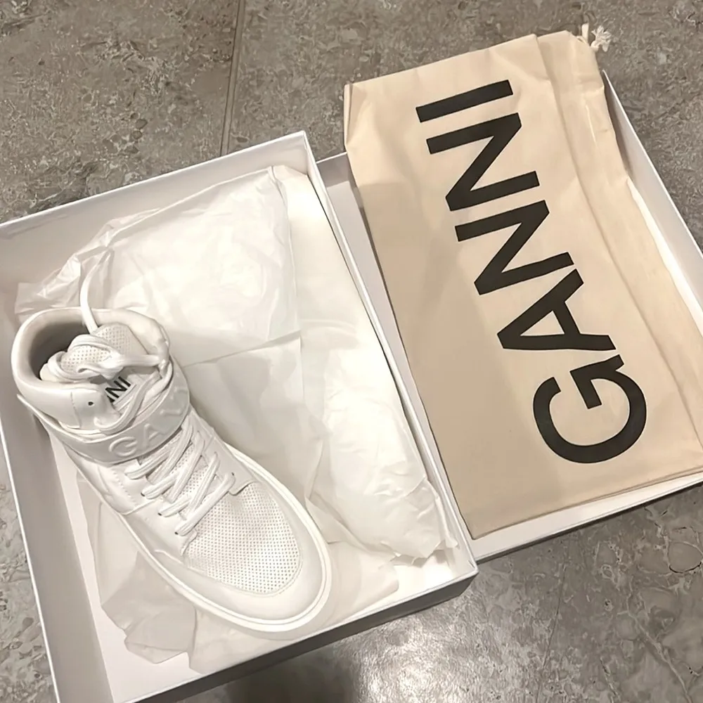 GANNI Sporty Mix High Top Sneakers in White, Size EU41 US 11 New in Box - Image 7