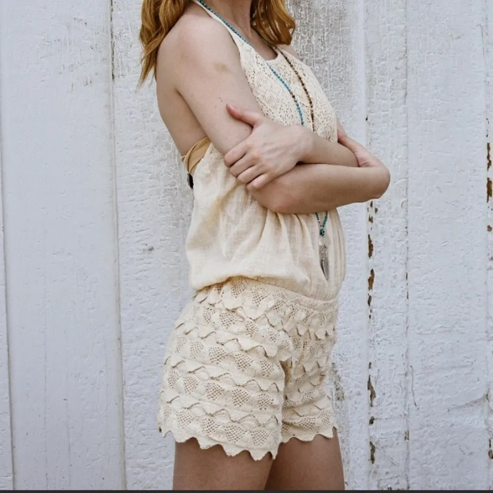 ‎Sleeveless Crochet Romper Size M - Image 6