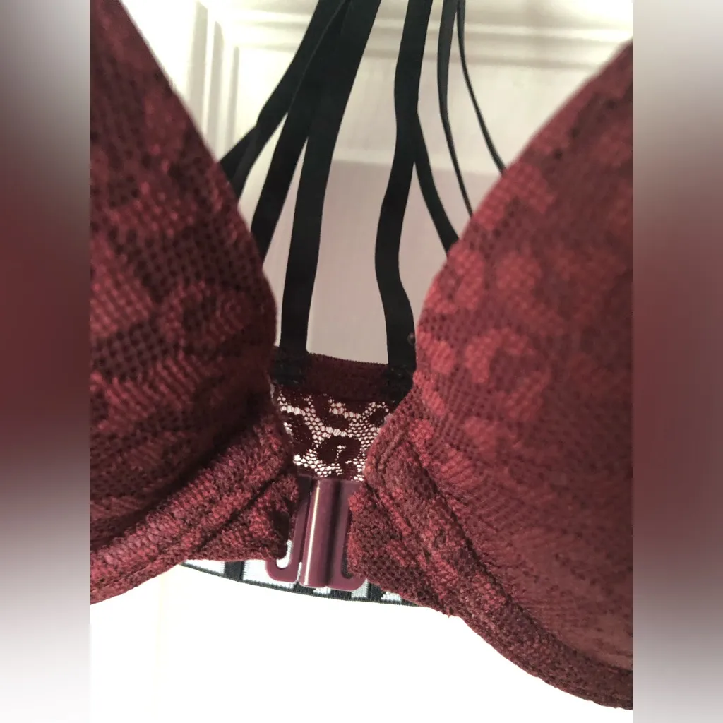 PINK Victoria's Secret Strappy mesh push up Bra size 32B front buckle closure - Image 5