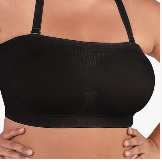 SHAPERMINT Wireless Strapless Bandeau Bra, Black, Size Medium, NEW Black - Image 9