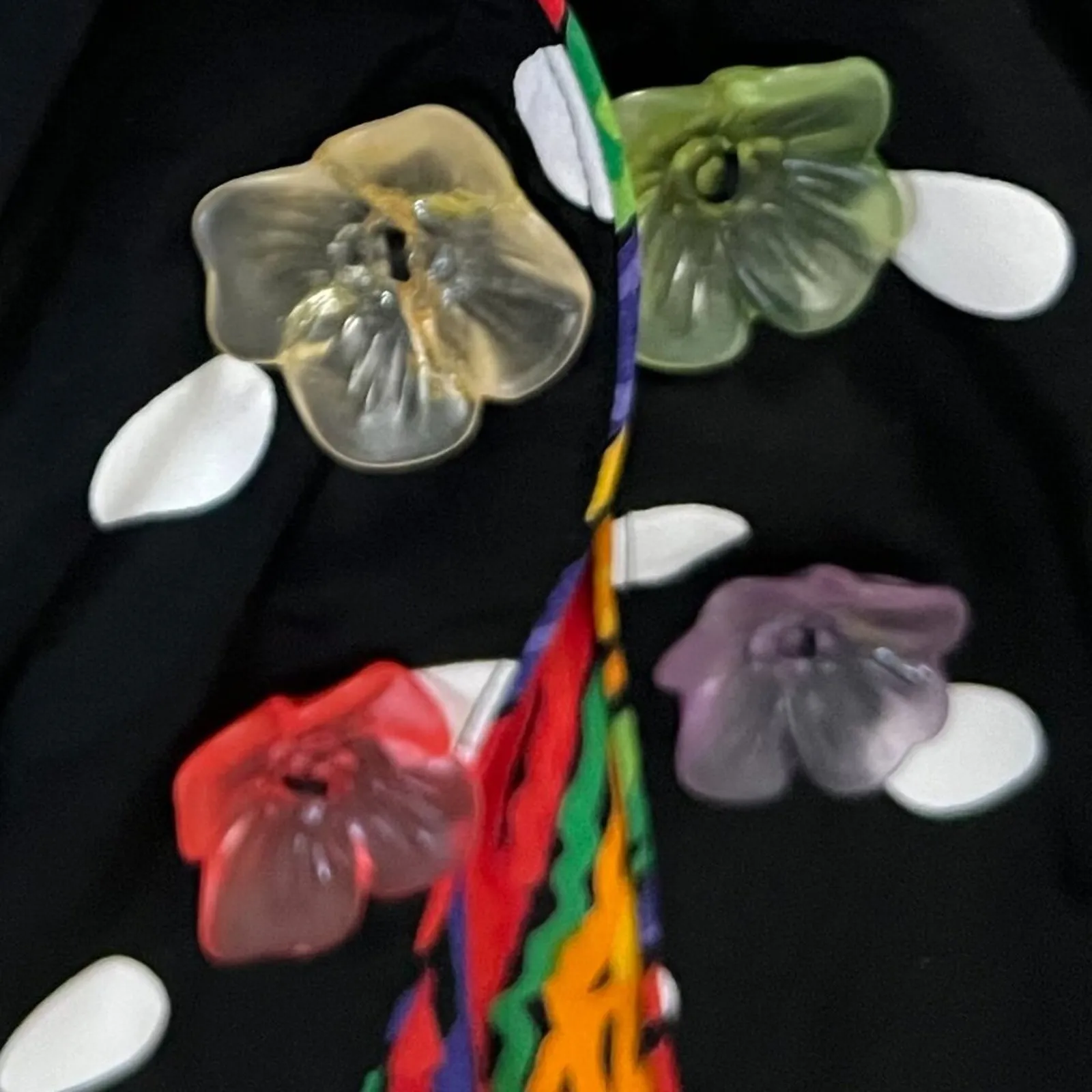 Vintage Pants Blazer Set Medium 80s Polka Dot Rainbow Art To Wear Boho USA RARE Black - Image 2