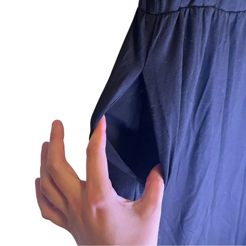 Amazon NWOT Black V Neck Maxi Dress Neutral Minimalist Pockets Small Beach Summer Small - Image 5