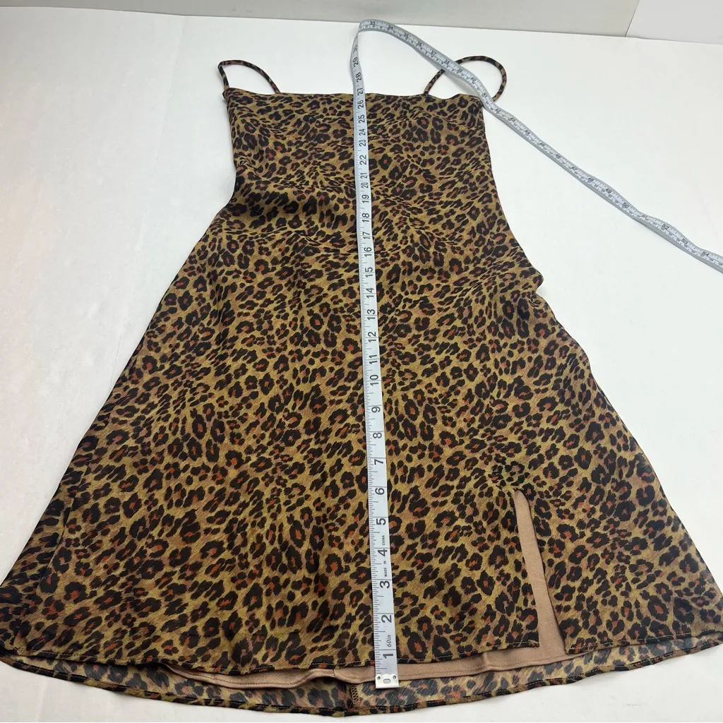 STAUD Bellamy Leopard Print Open Back Chiffon Mini‎ Slip Dress Womens Size XS - Image 9