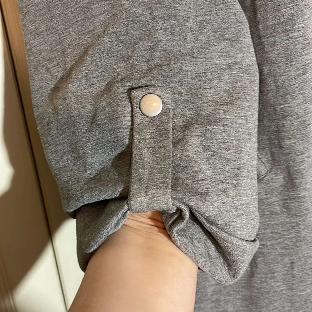 Torrid Heather Gray Jersey Roll Sleeve Longline Blazer 1 1X - Image 12