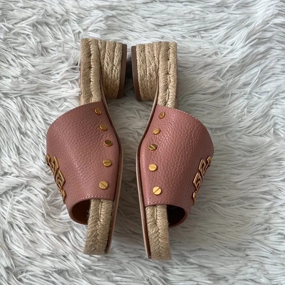 TORY BURCH Women’s Britten espadrille smooth leather in Pink Moon size 6 - Image 6