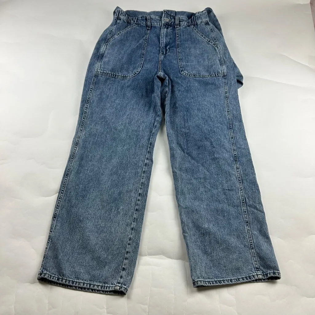 Universal Thread Denim Long Sleeve Button Front Straight Leg Jumpsuit 6R - Image 3