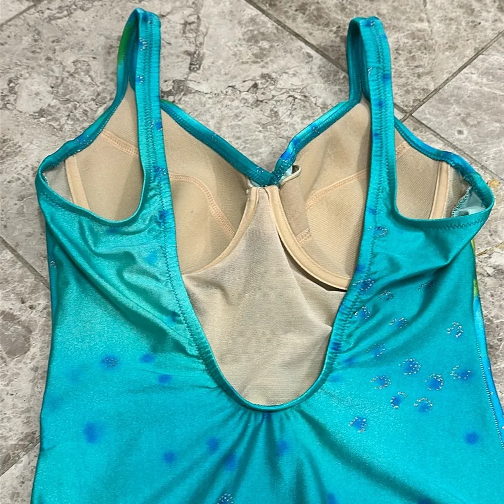 Gottex Gold Label Vintage 80’s Watercolor Surplice One Piece Swimsuit Blue Size 12 - Image 8