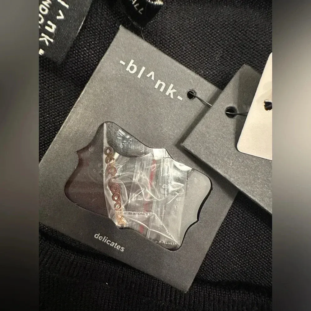 Anthropologie Bl-nk London Gold Sequin Sleeve Sweater Size XXS NWT Flawed Gem - Image 11