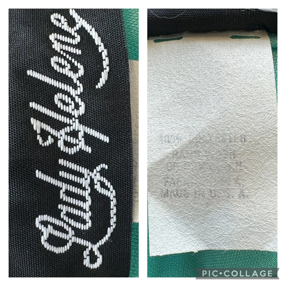 Vintage Lady Helene 80’s Green Crepe Plisse Pleated Drop Waist Dress size 26.5 - Image 12