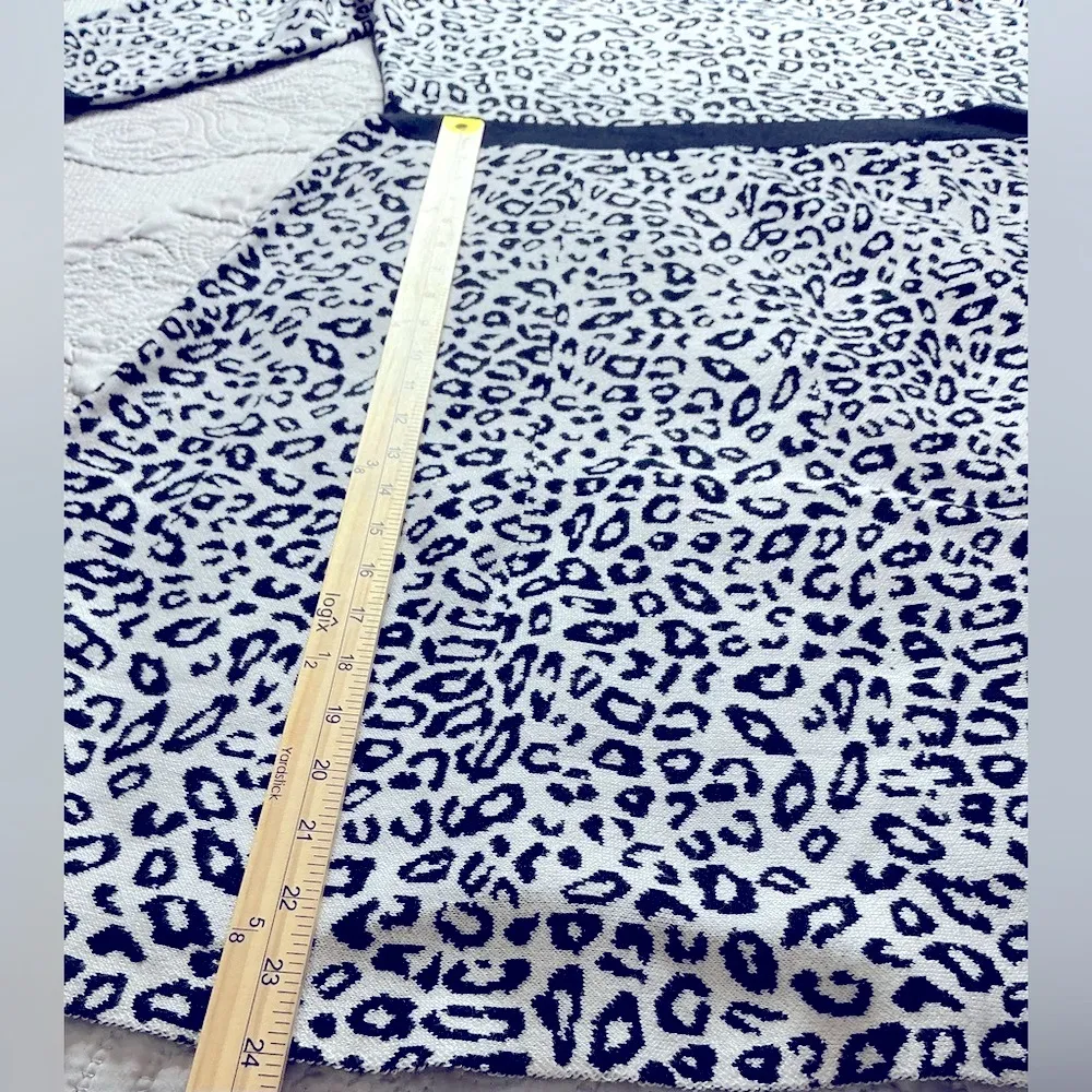 Nina Leonard Black and White leopard Print Dress 3/4 sleeve flat flare size XL - Image 8