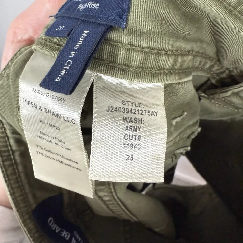 NWOT Veronica Beard Mallory High Rise Cargo Shorts in Olive Green 28 - Image 11