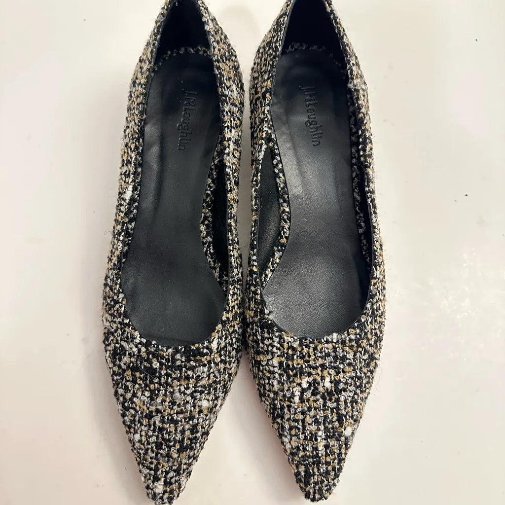 J.McLaughlin Owyn Boucle Tweed Flat Size 9.5 Black - Image 5