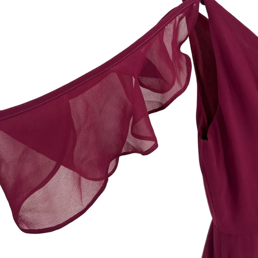 Yumi Kim Maxi Dress Small Heart's Desire Burgundy Ruffle Special Occasion New - Image 3