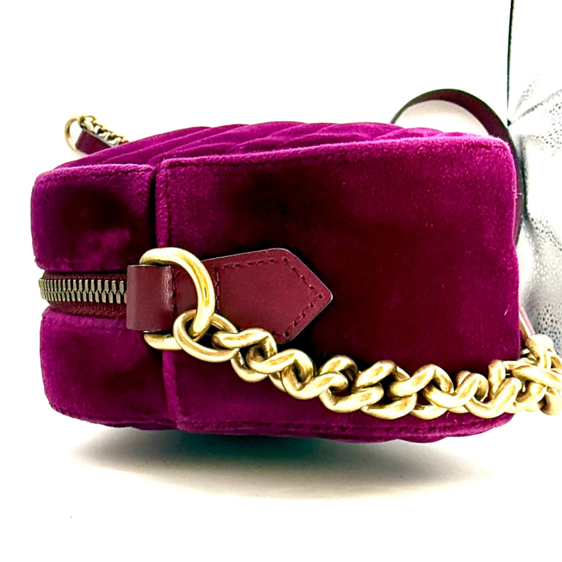 Gucci GG Velvet Marmont Camera Bag, Fuchsia - Image 5